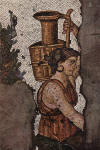 Floor mosaic of a woman carrying a pot (c. 5th century)